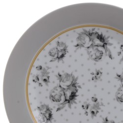 Set desert portelan 7 piese Grey Flowers
