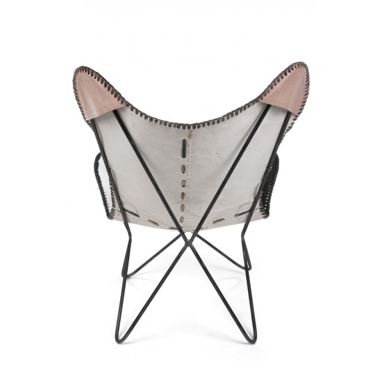 Scaun fluture din piele naturala Duena