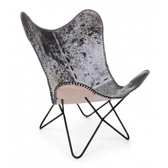 Scaun fluture din piele naturala Duena