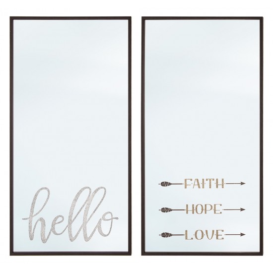 Set 2 oglinzi Faith Hope Love 30x60
