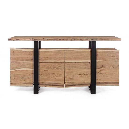 Comoda living din lemn de acacia si otel Skagen