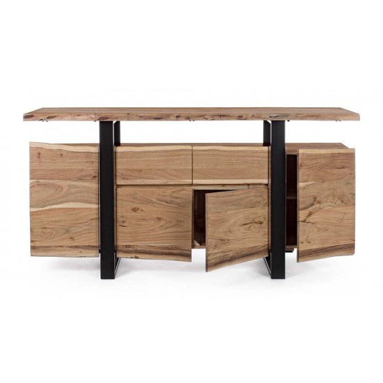 Comoda living din lemn de acacia si otel Skagen