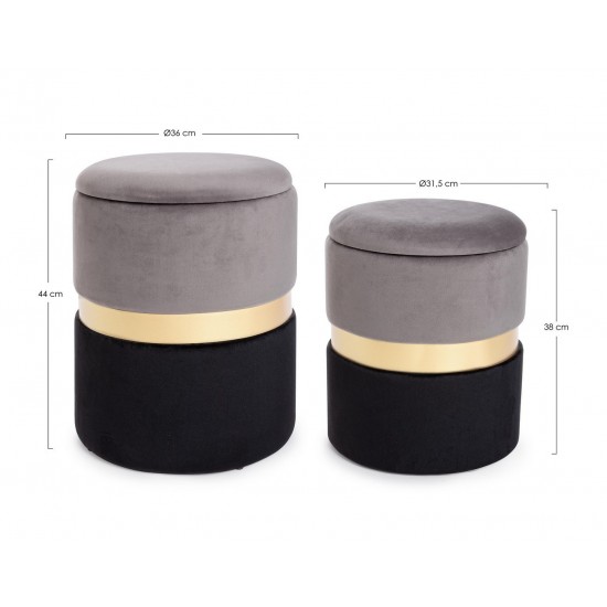 Set de 2 taburete catifea Elm
