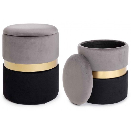 Set de 2 taburete catifea Elm