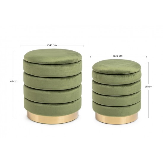 Set de 2 taburete catifea Nile