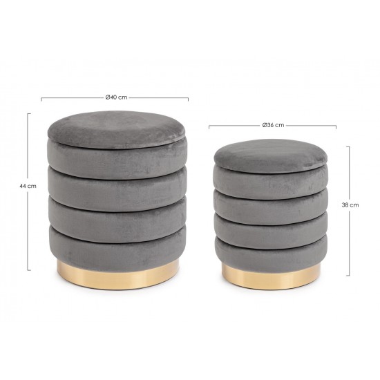 Set de 2 taburete catifea Reno