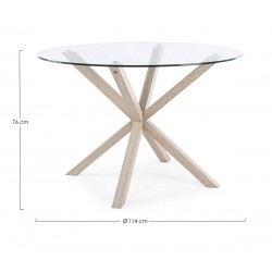 Masa rotunda sticla Shiver, D 114cm